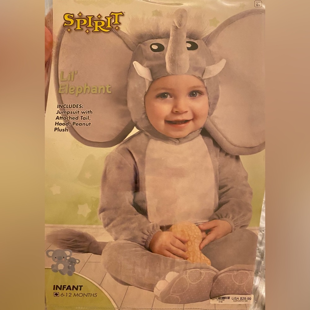 Funny Infant Elephant Halloween Costume 6-12 months